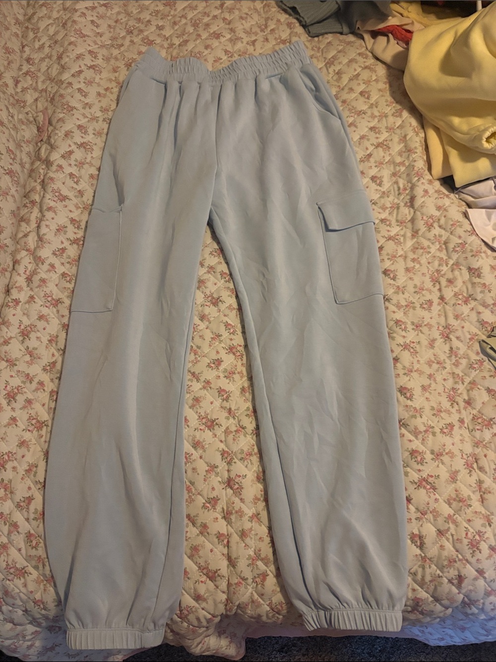 Copper Key Pale Blue Cargo Joggers